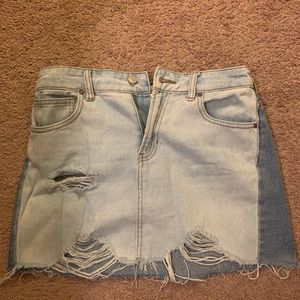 Two Toned Denim Skirt
